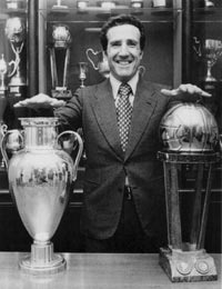 Helenio Herrera with silverware